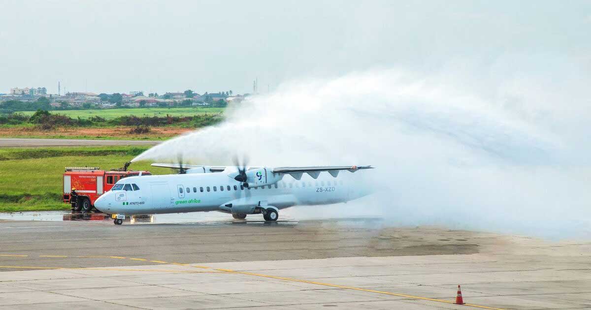 Green Africa ATR72-600 Arrival in Lagos