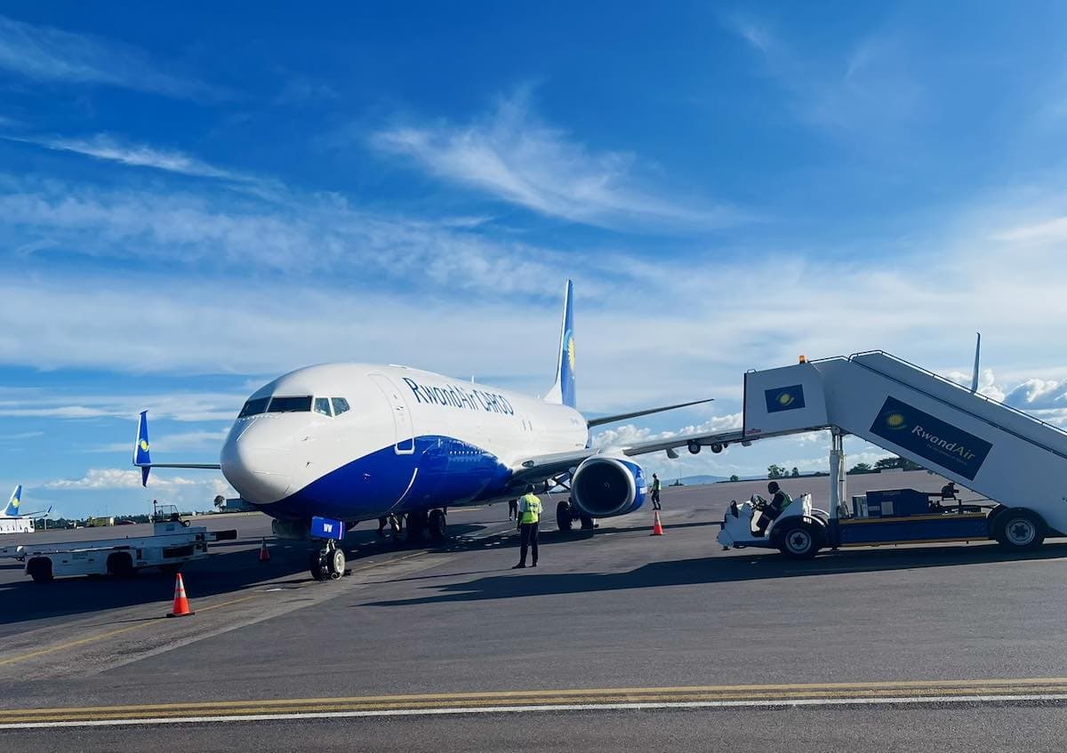 RwandAir Boeing 737-800SF at Kigali International Airport