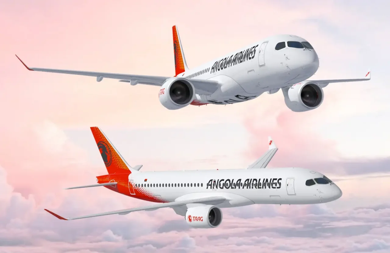 TAAG Angola Airlines Airbus A220-300 in new livery.