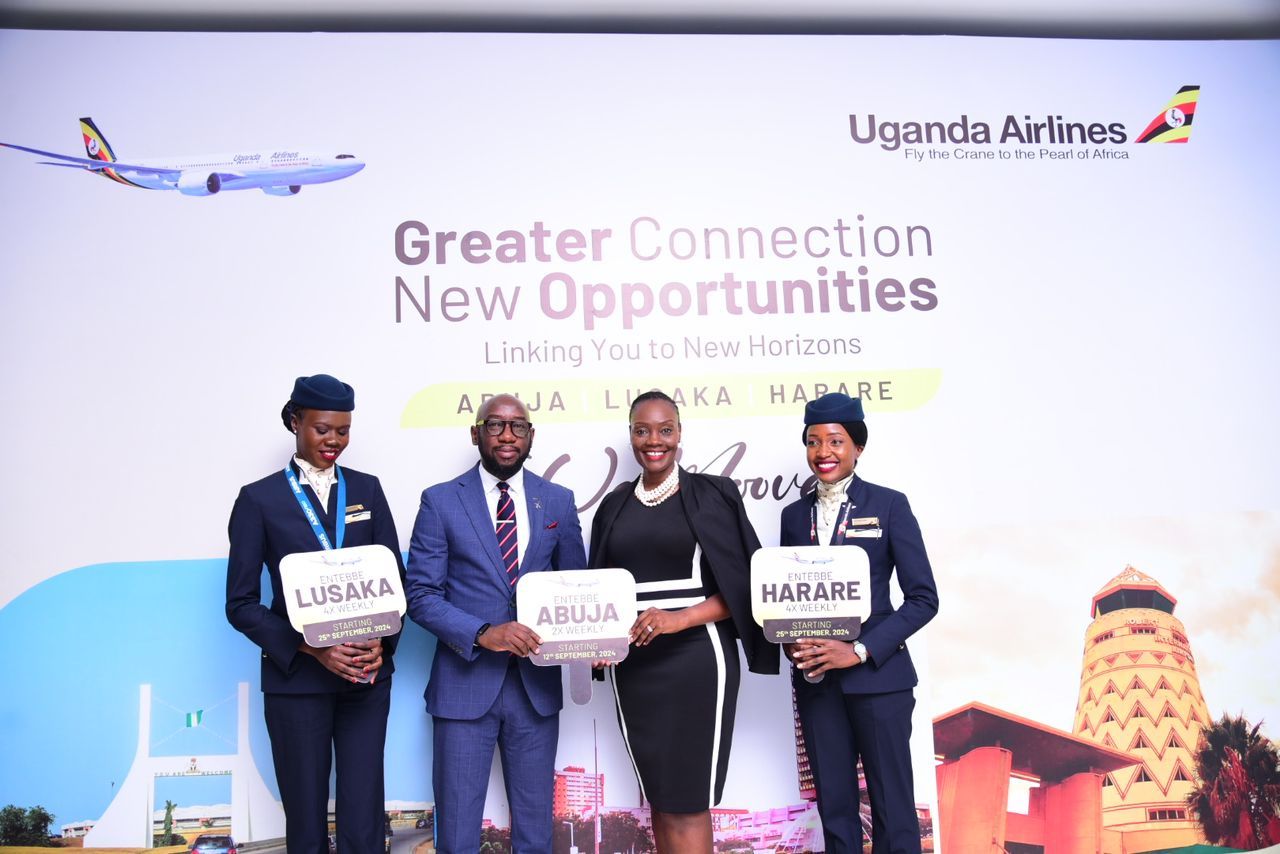 Uganda Airlines lauches flights to Abuja, Harare, and Lusaka. 