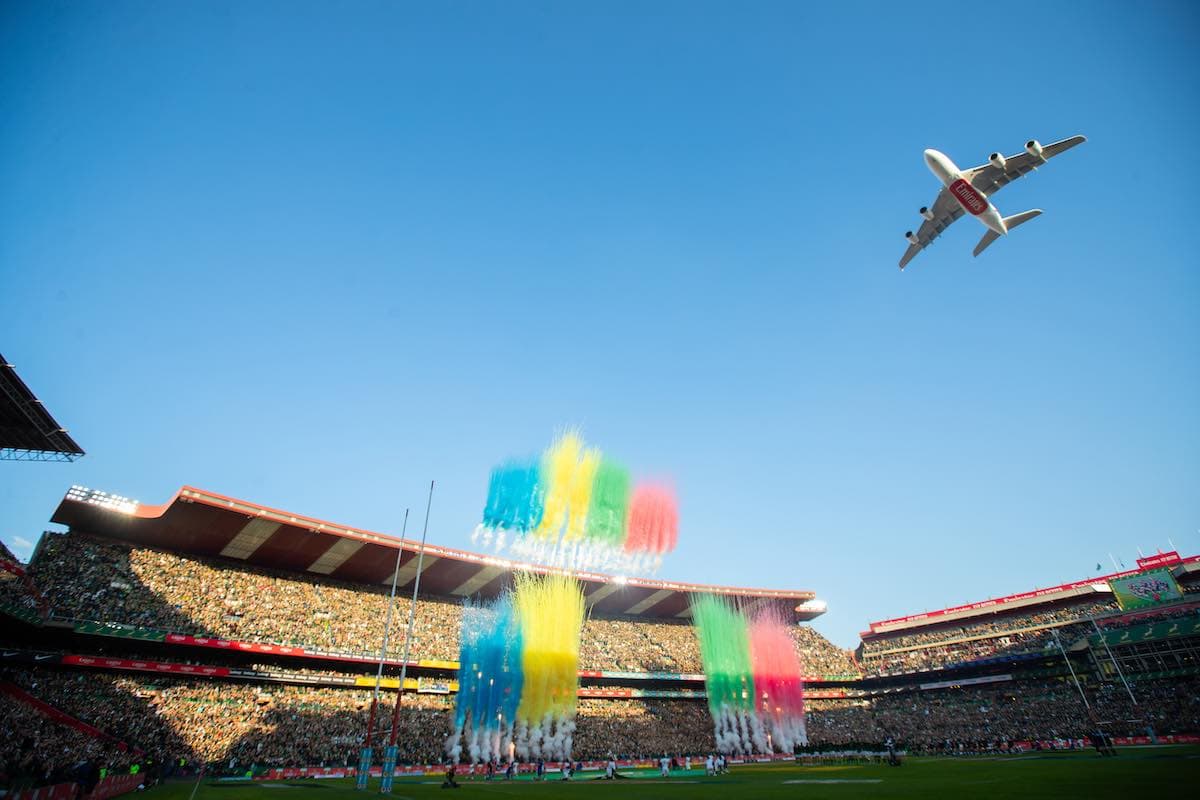 EK-A380-Flypast-Johannesburg Emirates A380 first flypast in Johannesburg, South Africa