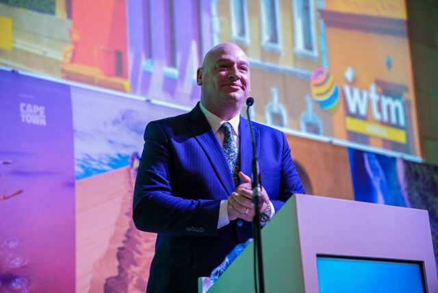 James Vos delivers opening address during WTM Africa 2025