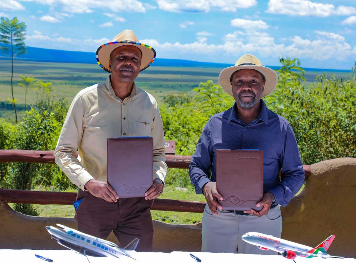 KQ and Safarilink Partnership Sealed in Maasai Mara Kenya Airways and Safarilink Partnership Signing Ceremony