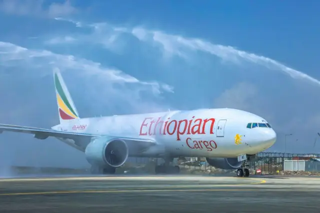Ethiopian B777LRF, registration ET BAC