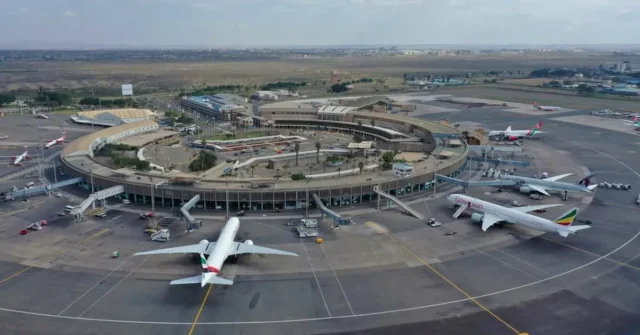 Aerial view of Jomo Kenyatta International Airport